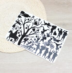 Uitbreidingsset raamstickers voor sinterklaas, herbruikbaar en te combineren met grachtenpanden of huizenset.