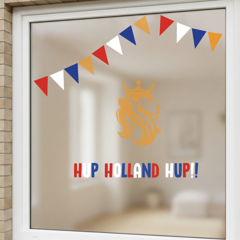 Oranje EK/WK losse vlaggetjes raamstickers