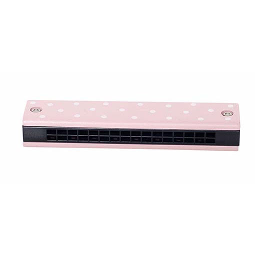 Houten mondharmonica roze