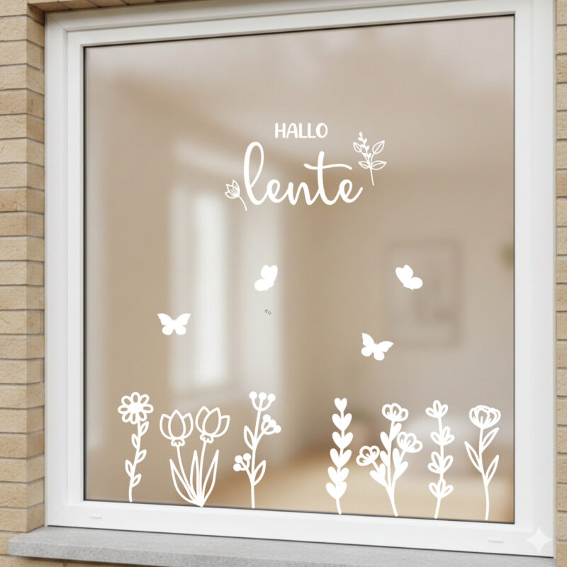 Raamsticker Hallo Lente
