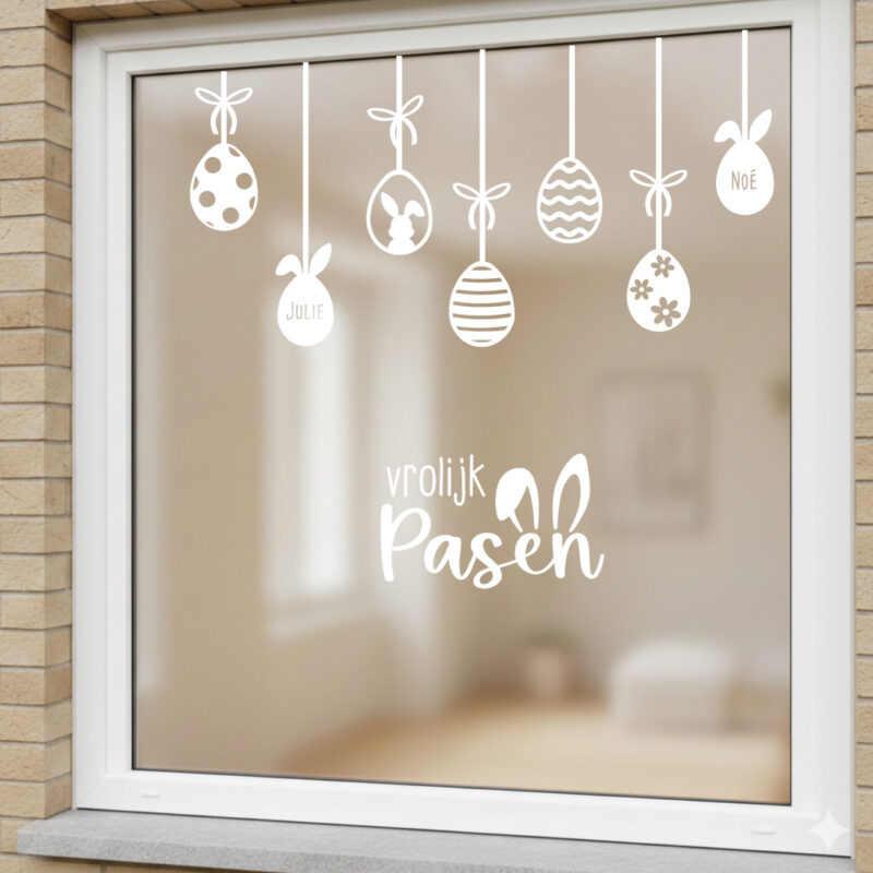 Raamstickers Paashangers met naam