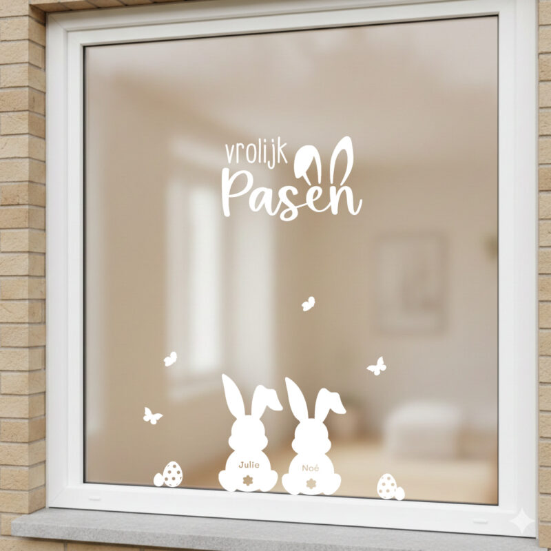Raamsticker Konijntje met naam