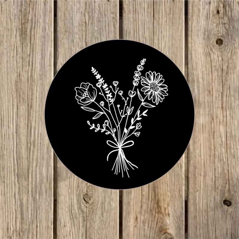 Tuincirkel bloemen 20 cm zwart