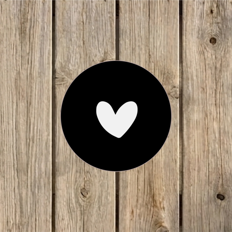 Tuincirkel hartje 15 cm zwart