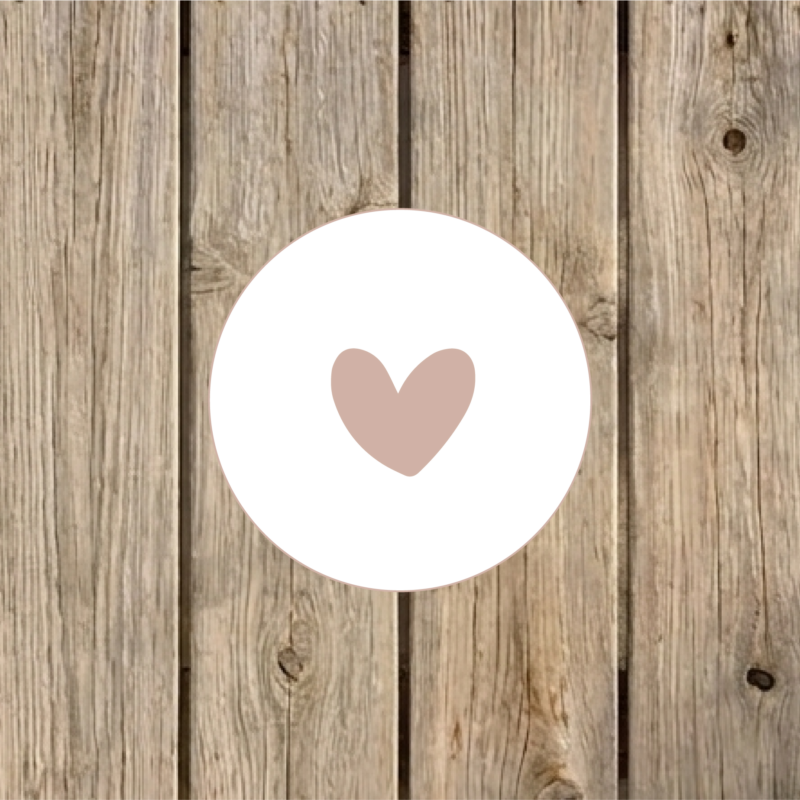 Tuincirkel Hartje 15 cm wit/oudroze