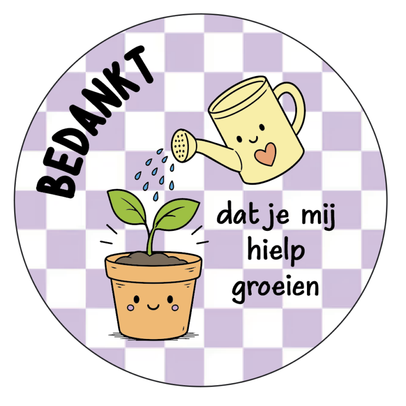Cadeausticker Bedankt dat je mij hielp groeien